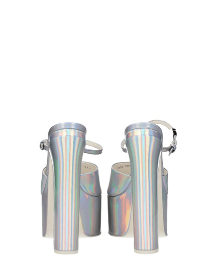 Valentino Garavani Gray Leather Platform Sandals