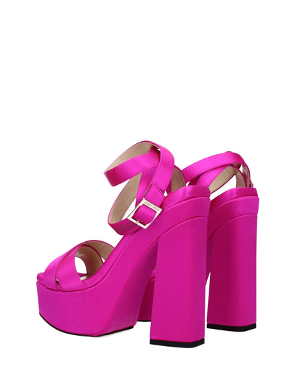 Jimmy Choo Pink Satin Platform Sandals