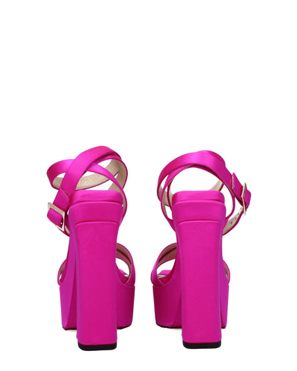 Jimmy Choo Pink Satin Platform Sandals