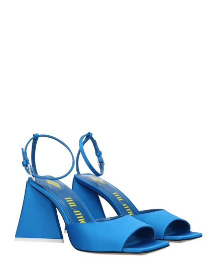 The Attico Blue Satin Stiletto Heel Sandals