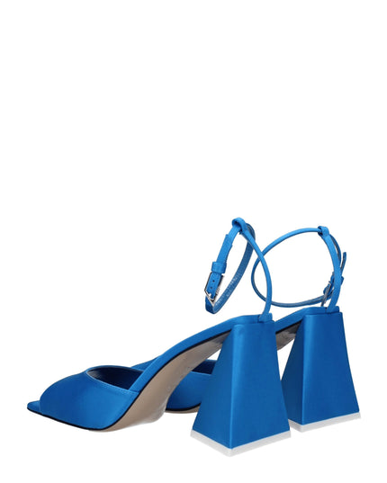 The Attico Blue Satin Stiletto Heel Sandals