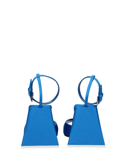 The Attico Blue Satin Stiletto Heel Sandals