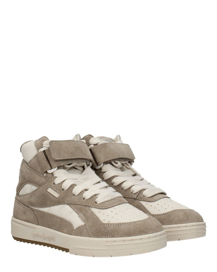 Palm Angels Beige Leather High Top Sneakers