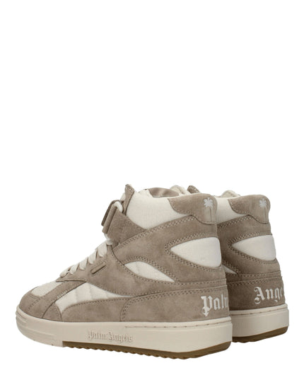 Palm Angels Beige Leather High Top Sneakers