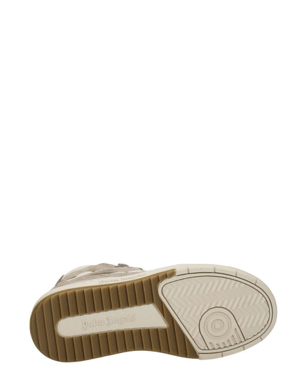 Palm Angels Beige Leather High Top Sneakers