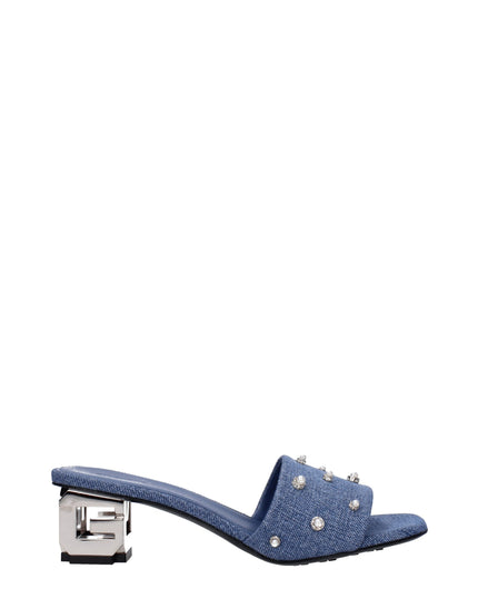 Givenchy Blue Fabric Flat Sandals