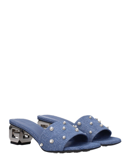 Givenchy Blue Fabric Flat Sandals