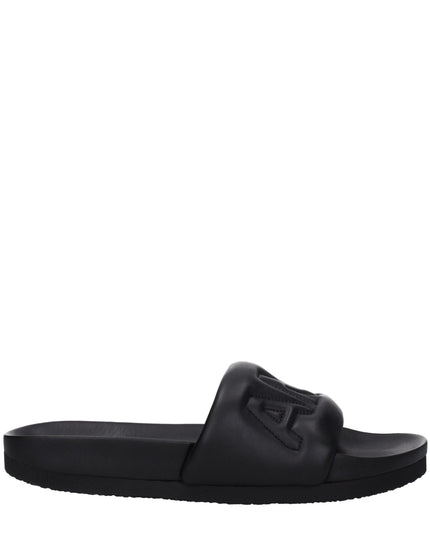 Ambush Black Leather Slippers