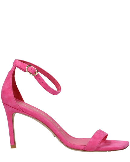 Stuart Weitzman Pink Leather Stiletto Heel Sandals
