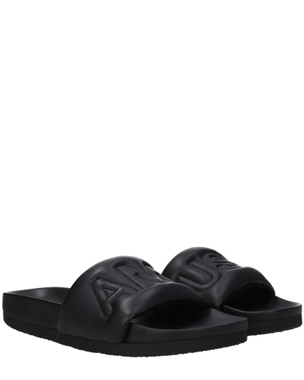 Ambush Black Leather Slippers
