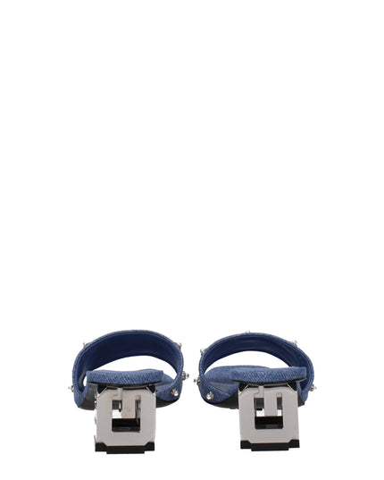 Givenchy Blue Fabric Flat Sandals