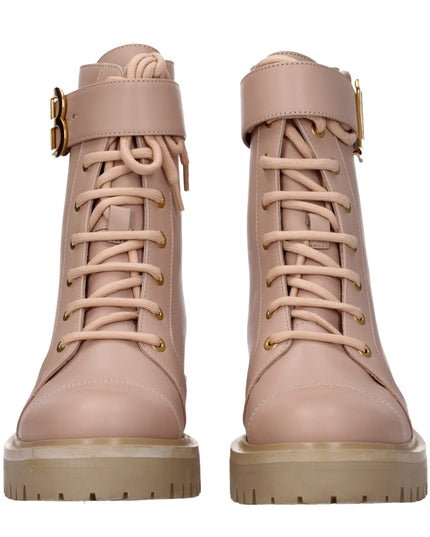 Balmain Beige Leather Ankle Boots