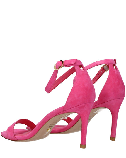 Stuart Weitzman Pink Leather Stiletto Heel Sandals