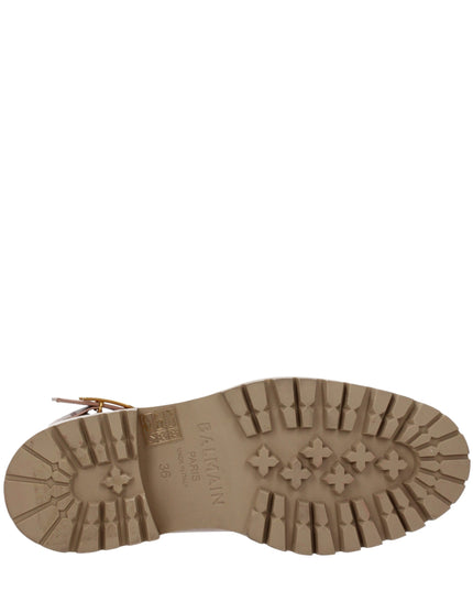 Balmain Beige Leather Ankle Boots