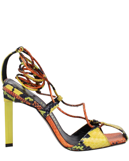 The Attico Orange Leather Stiletto Heel Sandals