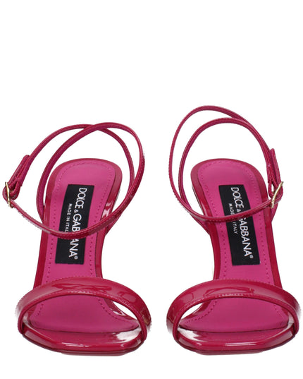 Dolce & Gabbana Pink Leather Stiletto Heel Sandals