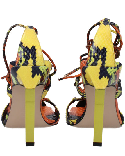 The Attico Orange Leather Stiletto Heel Sandals