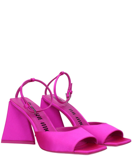 The Attico Pink Satin Stiletto Heel Sandals