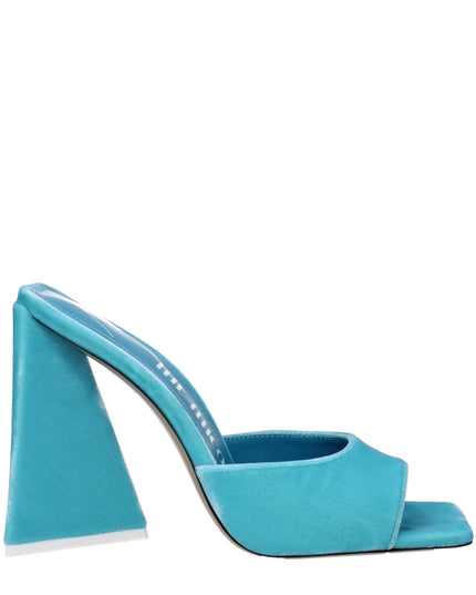 The Attico Light Blue Velvet Platform Sandals