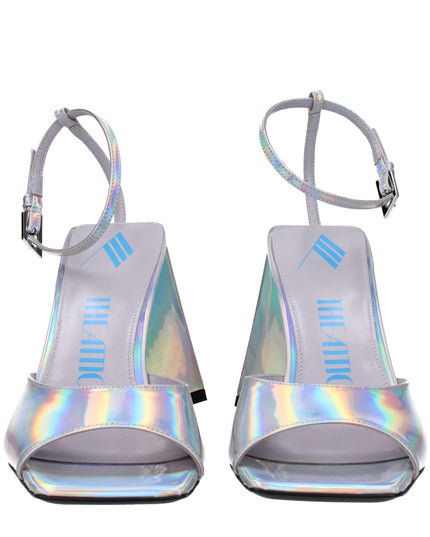 The Attico Gray Leather Platform Sandals