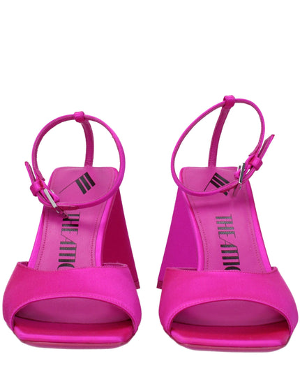 The Attico Pink Satin Stiletto Heel Sandals