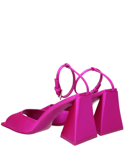The Attico Pink Satin Stiletto Heel Sandals