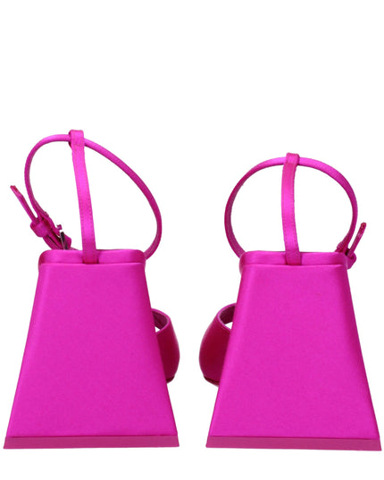 The Attico Pink Satin Stiletto Heel Sandals