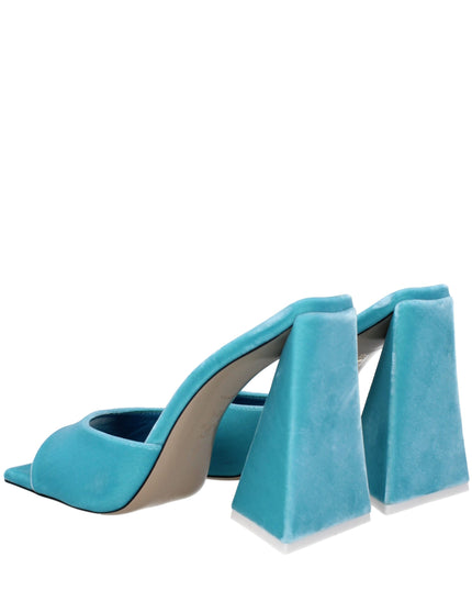 The Attico Light Blue Velvet Platform Sandals