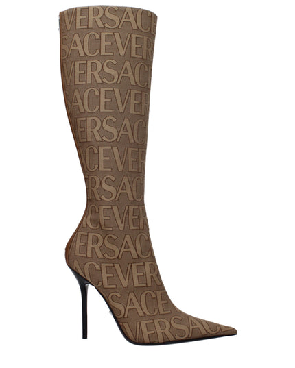 Versace Beige Fabric Boots