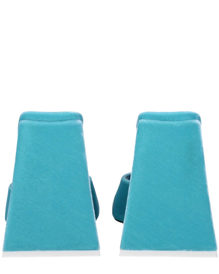 The Attico Light Blue Velvet Platform Sandals