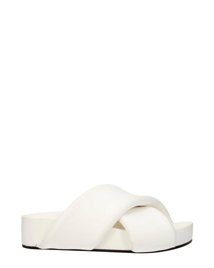 Jil Sander White Leather Slippers