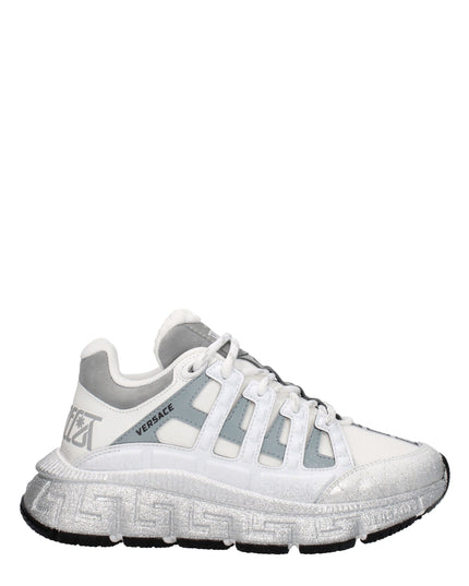 Versace White Fabric Athletic Sneakers
