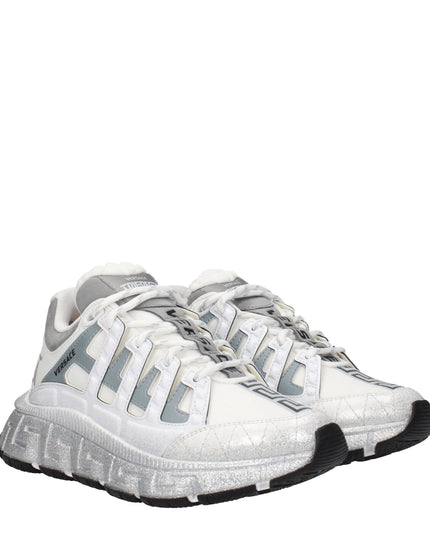 Versace White Fabric Athletic Sneakers