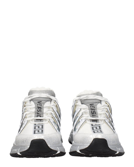 Versace White Fabric Athletic Sneakers