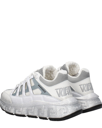 Versace White Fabric Athletic Sneakers