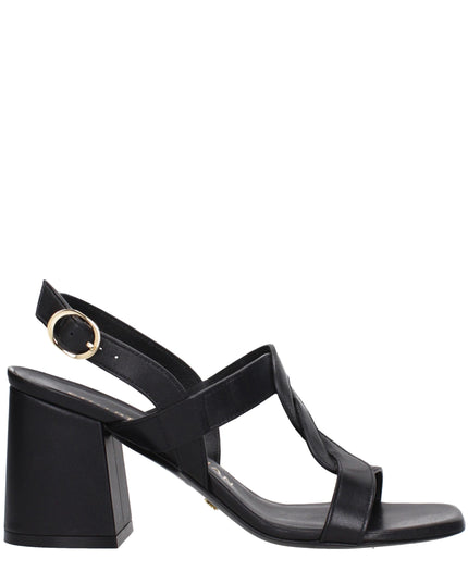 Stuart Weitzman Black Leather Platform Sandals
