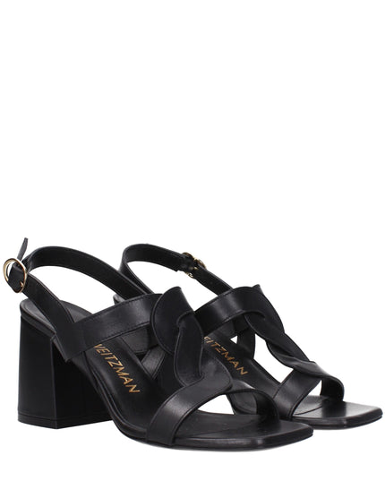 Stuart Weitzman Black Leather Platform Sandals
