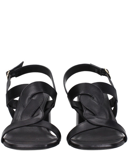Stuart Weitzman Black Leather Platform Sandals