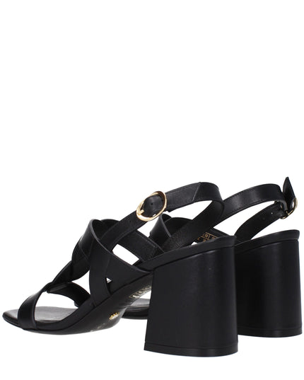 Stuart Weitzman Black Leather Platform Sandals