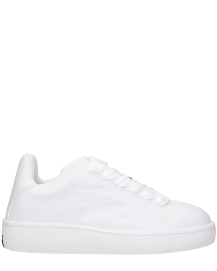 Burberry White Leather Low Top Sneakers
