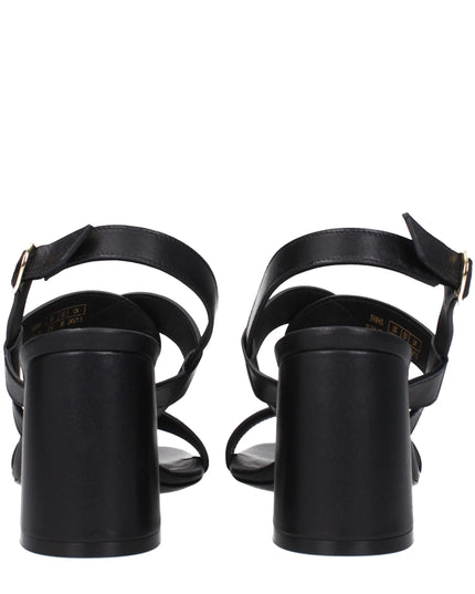 Stuart Weitzman Black Leather Platform Sandals