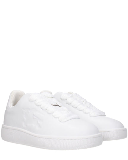 Burberry White Leather Low Top Sneakers