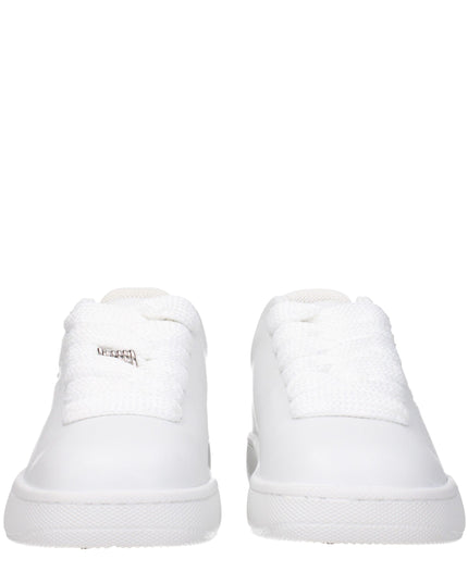Burberry White Leather Low Top Sneakers