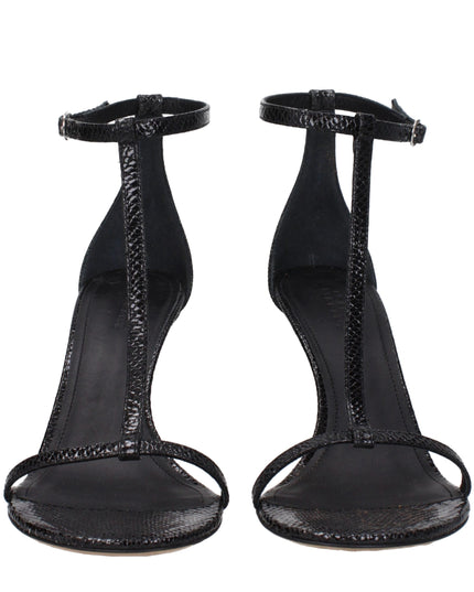 Isabel Marant Black Leather Stiletto Heel Sandals