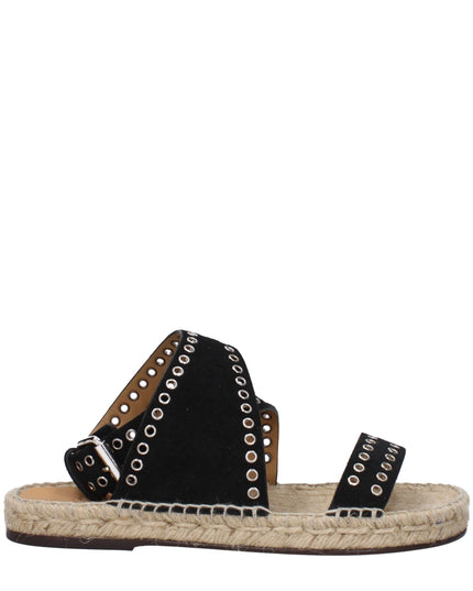 Isabel Marant Black Leather Flat Sandals