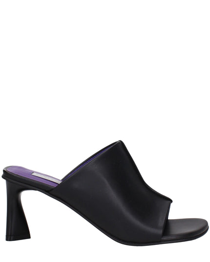 Stella McCartney Black Leather Stiletto Heel Sandals