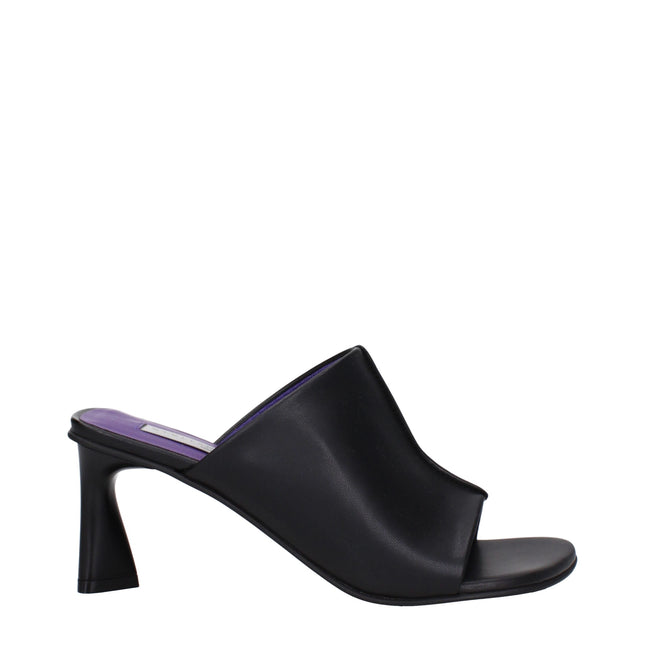 Stella McCartney Black Leather Stiletto Heel Sandals