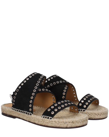 Isabel Marant Black Leather Flat Sandals