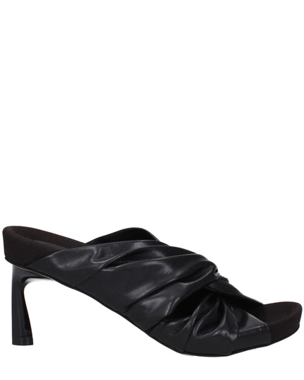 Stella McCartney Black Leather Stiletto Heel Sandals