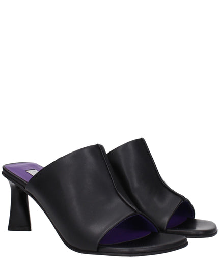 Stella McCartney Black Leather Stiletto Heel Sandals